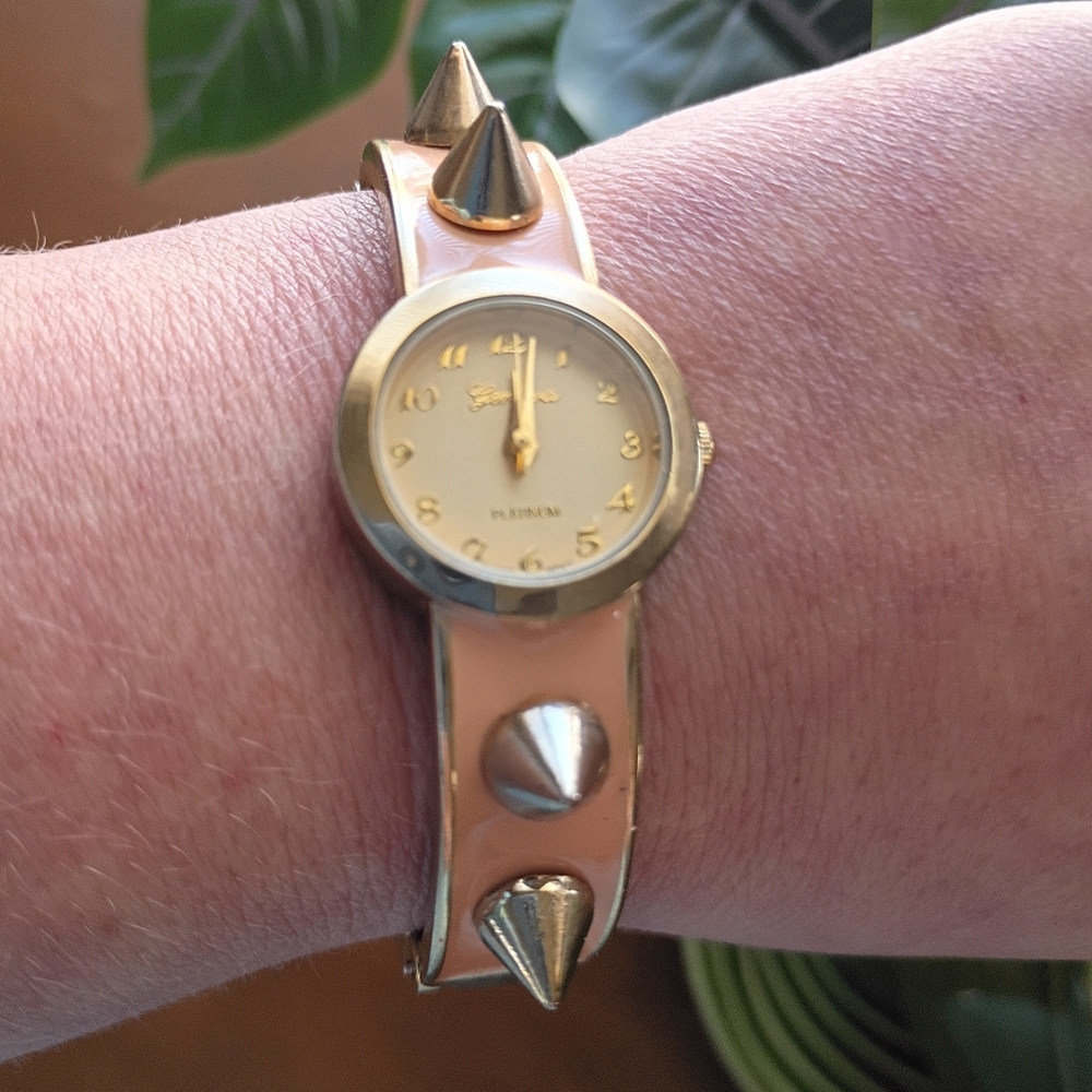 Geneva Platinum Gold Studded Women's Watch